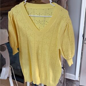 Yellow V-Neck Women's Top